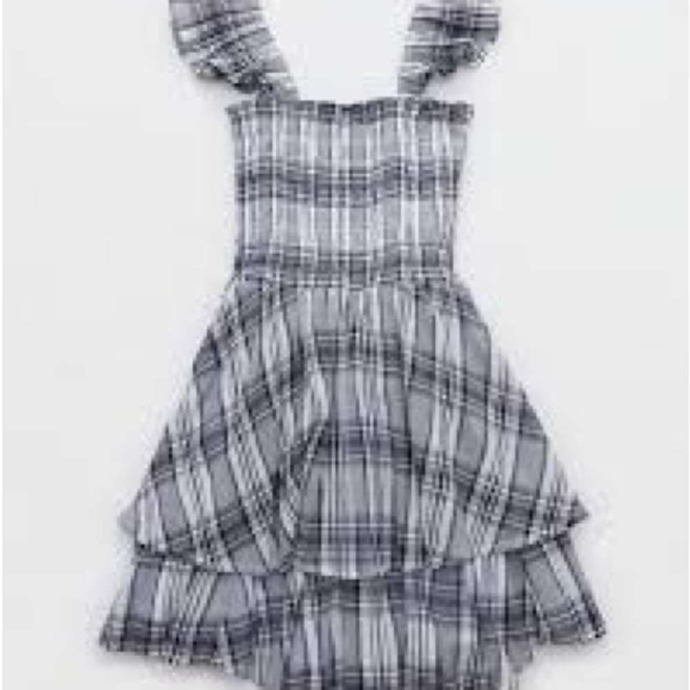 Aerie / American Eagle Plaid Hankerchief Mini Dress - M
